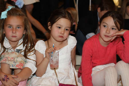 NEW YORK, NY - MAY 19: A kid guests before runway at the Ralph Lauren Fall 14 Children's Fashion Show in Support of Literacy at New York Public Library on May 19, 2014 in New York City.のeditorial素材