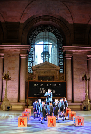 NEW YORK, NY - MAY 19: Kids at Matilda the Musical at the Ralph Lauren Fall 14 Children's Fashion Show in Support of Literacy at New York Public Library on May 19, 2014 in New York City.のeditorial素材
