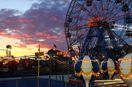 BROOKLYN, NEW YORK - MAY 31 :Wonder Wheel at the Coney Island amusement park on May 31, 2014. Deno's...