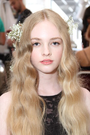 NEW YORK, NY - June 16: A model getting ready backstage at the Claire Pettibone Spring 2015 Romantique Bridal collection show on June 16, 2014 in NYC.のeditorial素材