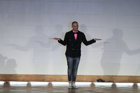 NEW YORK - SEPTEMBER 03:  Designer Victor de Souza walks runway for Victor de Souza Spring Summer 2015 presentation during New York Fashion Week on September 03, 2014 in NYC.のeditorial素材