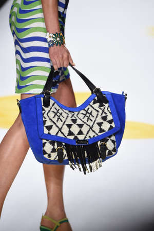 NEW YORK, NY - SEPTEMBER 04: A model walks the runway at Desigual during Mercedes-Benz Fashion Week...