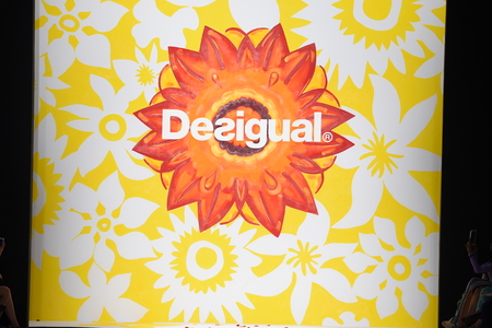 NEW YORK, NY - SEPTEMBER 04: Runway background at Desigual fashion show during Mercedes-Benz Fashion...