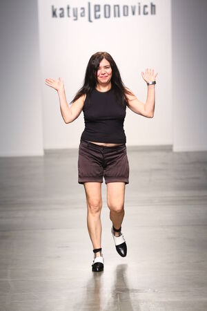 NEW YORK - SEPTEMBER 06: Designer Katya Leonovich walks runway finale for Katya Leonovich Spring Summer 2015 fashion show during New York Fashion Week on September 06, 2014 in NYC.
のeditorial素材