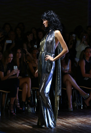 NEW YORK - SEPTEMBER 07: A Model walks runway for Raul Penaranda Spring-Summer 2015 Sultry presentation at Stage 48 during New York Fashion Week on September 07, 2014 in NYC.のeditorial素材