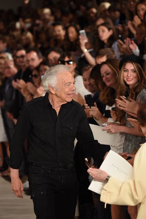 NEW YORK, NY - SEPTEMBER 11: Designer Ralph Lauren walks the runway finale at Ralph Lauren fashion show during Mercedes-Benz Fashion Week Spring 2015 on September 11, 2014 in New York City.のeditorial素材
