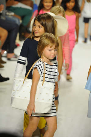 NEW YORK, NY - OCTOBER 18: Models walk the runway finale during the Chloe preview at petitePARADE Kids Fashion Week at Bathhouse Studios on October 18, 2014 in New York City.のeditorial素材