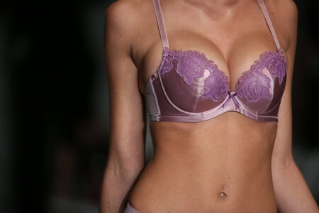 NEW YORK, NY - OCTOBER 24: A model walks runway wearing Bradelis New York lingerie Spring 2015 collection at the Center 548 on October 24, 2014 in New York City.のeditorial素材