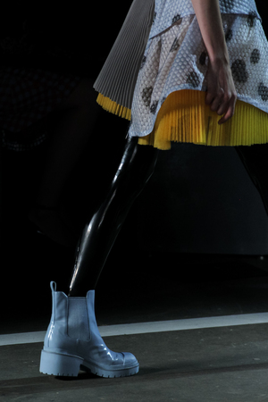 NEW YORK, NY - SEPTEMBER 09: A model walks the runway at the Marc By Marc Jacobs fashion show during Mercedes-Benz Fashion Week Spring 2015 at Pier 94 on September 9, 2014 in New York City.のeditorial素材