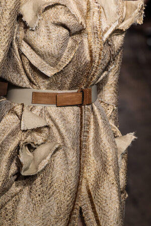 NEW YORK, NY - SEPTEMBER 08: A model walks the runway at Donna Karan New York during MBFW Spring 2015 at 547 West 26th Street on September 8, 2014 in NYCのeditorial素材