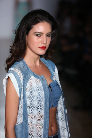 NEW YORK - NOVEMBER 19: A model walks runway for Emporium presentation at Metropolitan Pavilion 125W 18th Street during Peru Moda on November 19, 2014 in NYC.のeditorial素材