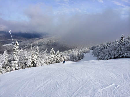 Snowy slope in the mountains