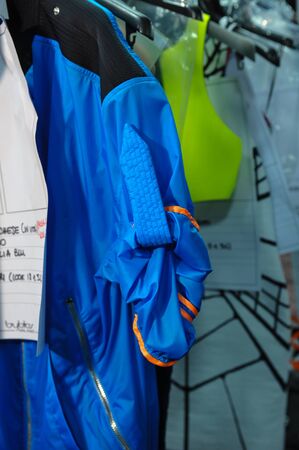 MILAN, ITALY - SEPTEMBER 17: A general atmosphere backstage during the Byblos show as a part of Milan Fashion Week Womenswear Spring/Summer 2015 on September 17, 2014 in Milan, Italy.のeditorial素材