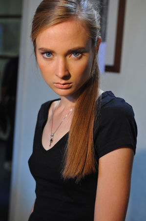 MILAN, ITALY - SEPTEMBER 17: A general atmosphere backstage during the Chicca Lualdi show as a part of Milan Fashion Week Womenswear Spring/Summer 2015 on September 17, 2014 in Milan, Italy.のeditorial素材