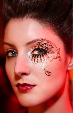 CULVER CITY, CA - OCTOBER 21 : Model posing backstage at Petro Zillia Spring 2006 presentation during Mercedes-Benz Spring 2006 L.A. Fashion Week at Smashbox Studios  on October 21, 2005 in Culver City, CA, United States.のeditorial素材