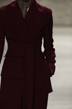 NEW YORK, NY - FEBRUARY 12: A model walks the runway at the Costello Tagliapietra Runway Show during Mercedes-Benz Fashion Week Fall Winter 2015 at The Pavilion at Lincoln Center on February 12, 2015 in New York City.のeditorial素材