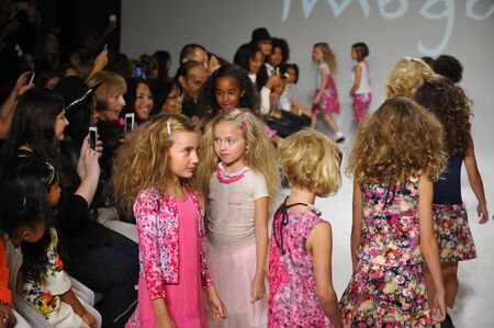 NEW YORK, NY - OCTOBER 18: Models walk the runway during the Imoga preview at petitePARADE / Kids Fashion Week at Bathhouse Studios on October 18, 2014 in New York City.のeditorial素材