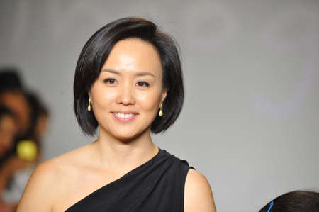 NEW YORK, NY - OCTOBER 18: Designer HJ Chung walks the runway during the Imoga preview at petitePARADE / Kids Fashion Week at Bathhouse Studios on October 18, 2014 in New York City.のeditorial素材