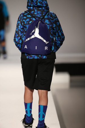 NEW YORK, NY - FEBRUARY 12: Models walk the runway at the Nike Levi's Kids fashion show during Mercedes-Benz Fashion Week Fall 2015 at Lincoln Center on February 12, 2015 in NYCのeditorial素材