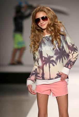 NEW YORK, NY - FEBRUARY 12: Models walk the runway at the Nike Levi's Kids fashion show during Mercedes-Benz Fashion Week Fall 2015 at Lincoln Center on February 12, 2015 in NYCのeditorial素材