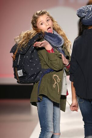 NEW YORK, NY - FEBRUARY 12: Models walk the runway at the Nike Levi's Kids fashion show during Mercedes-Benz Fashion Week Fall 2015 at Lincoln Center on February 12, 2015 in NYCのeditorial素材