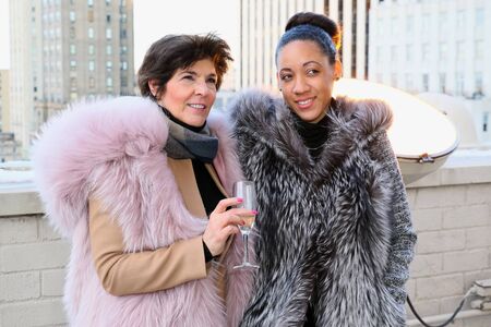 NEW YORK, NY - FEBRUARY 12: Guests attends the Helen Yarmak presentation during MBFW Fall 2015 at 730 Fifth Avenue on February 12, 2015 in NYCのeditorial素材