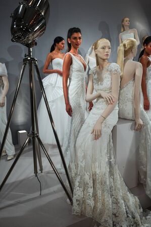 NEW YORK, NY - APRIL 20: Models appear at A Toast To Tony Ward: A Special Bridal Collection at Kleinfeld on April 20, 2015 in New York City.のeditorial素材