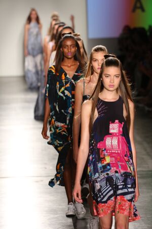NEW YORK, NY - SEPTEMBER 09: Models from HC walk at DSW Sponsors Gen Art 20th Anniversary Fresh Faces In Fashion Runway Spring 2016 at New York Fashion Week at Pier 59 on September 9, 2015 in New York City.のeditorial素材