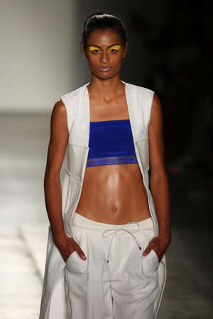 NEW YORK, NY - SEPTEMBER 09: A model from Daniel Silverstain walks at DSW Sponsors Gen Art 20th...