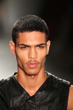 NEW YORK, NY - SEPTEMBER 09: A model from ADA+NIK walks at DSW Sponsors Gen Art 20th Anniversary Fresh Faces In Fashion Runway Spring 2016 at New York Fashion Week at Pier 59 on September 9, 2015 in New York City.のeditorial素材