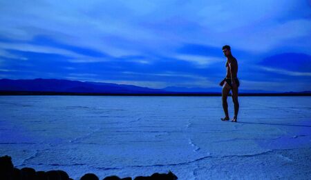 NEW YORK, NY - OCTOBER 14: Screening advertising before the runway show during 2(X)IST Men's Spring/Summer 2016 Collection at Skyline Modern on October 14, 2015 in NYCのeditorial素材