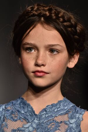 NEW YORK, NY - OCTOBER 17: A model walks runway at Olvi's Fall/Winter 2016 Runway Show during petiteParade at The Spring Studio on October 17, 2015 in NYC.のeditorial素材