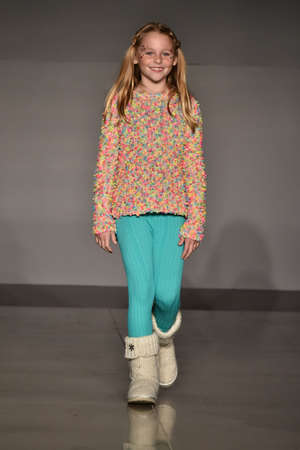 NEW YORK, NY - OCTOBER 17: A model walks runway at Little Miss Matched Fall/Winter 2016 Runway Show during petiteParade at The Spring Studio on October 17, 2015 in NYC.のeditorial素材