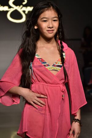 NEW YORK, NY - OCTOBER 17: A model walks runway at Jessica Simpson Collection Fall/Winter 2016 Runway Show during petiteParade at The Spring Studio on October 17, 2015 in NYC.のeditorial素材