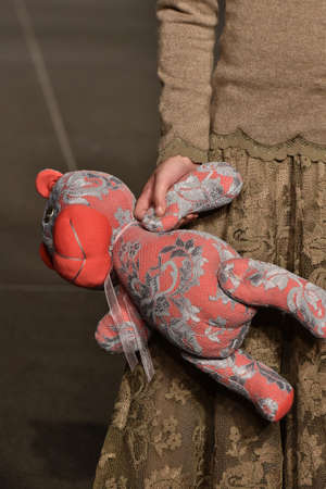 NEW YORK, NY - OCTOBER 17: A model walks runway at Olvi's Fall/Winter 2016 Runway Show during petiteParade at The Spring Studio on October 17, 2015 in NYC.のeditorial素材