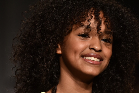 NEW YORK, NY - OCTOBER 17: A model walks runway at Jessica Simpson Collection Fall/Winter 2016 Runway Show during petiteParade at The Spring Studio on October 17, 2015 in NYC.のeditorial素材