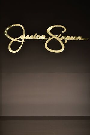 NEW YORK, NY - OCTOBER 17: Logo on the runway at Jessica Simpson Collection Fall/Winter 2016 Runway Show during petiteParade at The Spring Stdio on October 17, 2015 in NYC.のeditorial素材