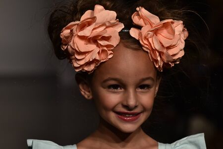 NEW YORK, NY - OCTOBER 17: A model walks runway at Martin Morgan Fall/Winter 2016 Runway Show during petiteParade at The Spring Studio on October 17, 2015 in NYC.のeditorial素材
