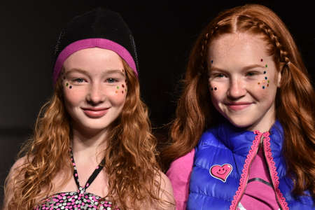 NEW YORK, NY - OCTOBER 17: Models walk runway at Little Miss Matched Fall/Winter 2016 Runway Show during petiteParade at The Spring Studio on October 17, 2015 in NYC.のeditorial素材