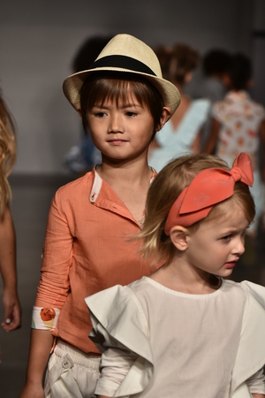 NEW YORK, NY - OCTOBER 17: Models walk the runway finale  at Martin Morgan Fall/Winter 2016 Runway Show during petiteParade at The Spring Stdio on October 17, 2015 in NYC.のeditorial素材