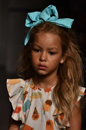 NEW YORK, NY - OCTOBER 17: A model walks runway at Martin Morgan Fall/Winter 2016 Runway Show during petiteParade at The Spring Studio on October 17, 2015 in NYC.のeditorial素材