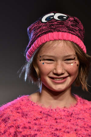 NEW YORK, NY - OCTOBER 17: A model walks runway at Little Miss Matched Fall/Winter 2016 Runway Show during petiteParade at The Spring Studio on October 17, 2015 in NYC.のeditorial素材