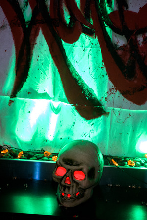 NEW YORK, NY - OCTOBER 31: Guests in mascarade costumes posing at The Fashion Party during Halloween event at the Vermillon NYC club on October 31, 2015 in New York City.のeditorial素材