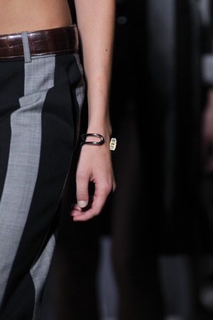 NEW YORK, NY - SEPTEMBER 12: A model walks the runway during the Alexander Wang Spring/Summer 2016 fashion show at Pier 94 on September 12, 2015 in NYCのeditorial素材