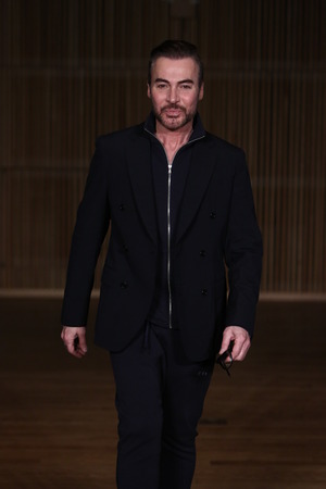 NEW YORK, NY - FEBRUARY 01: Designer Loris Diran walks runway at the Loris Diran fashion show during NYFW Men's F/W 2016 at Dimenna Center for Classical Music on February 1, 2016 in Nのeditorial素材