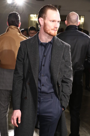 NEW YORK, NY - FEBRUARY 01: Models pose at the Hvrminn Presentation during New York Fashion Week Men's Fall/Winter 2016 at Industria Superstudio on February 1, 2016 in New York City.のeditorial素材