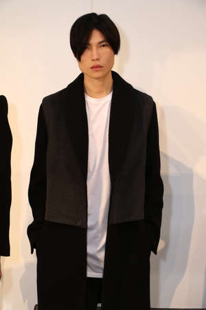 NEW YORK, NY - FEBRUARY 01: A model poses during the Garciavelez - Presentation - New York Fashion Week Men's Fall/Winter 2016 at Industria Superstudio on February 1, 2016 in New York City.のeditorial素材