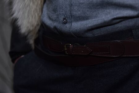 NEW YORK, NY - FEBRUARY 02: A model poses during the Brett Johnson Presentation during New York Fashion Week Men's Fall/Winter 2016 at Skylight at Clarkson Sq on February 2, 2016 in New York City.のeditorial素材