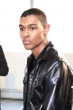 NEW YORK, NY - FEBRUARY 01: A model poses at the David Hart Presentation during New York Fashion Week Men's Fall/Winter 2016 at Industria Superstudio on February 1, 2016 in New York City.のeditorial素材