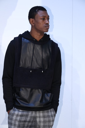 NEW YORK, NY - FEBRUARY 01: A model poses during the Garciavelez - Presentation - New York Fashion Week Men's Fall/Winter 2016 at Industria Superstudio on February 1, 2016 in New York City.のeditorial素材